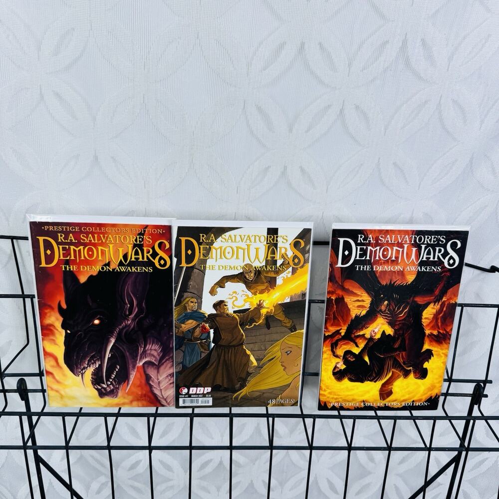 RA Salvatore's Demon Wars The‎ Demon Awakens 1-3 Lot DDP 1st Print 2007 Prestige
